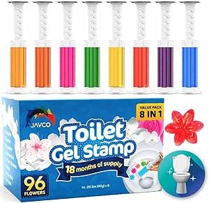 71pyFQbgKNL.__AC_SY300_SX300_QL70_ML2_ Toilet Gel Stamp Review JAVCO 96 Flowers Long-Lasting Freshener Comparison